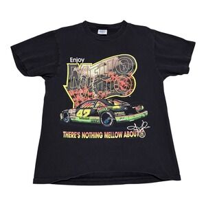 Vintage‎ 90s Tultex Kyle Petty Mellow Yellow Lightning Black Shirt Men's Medium